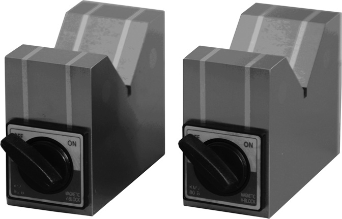 Prismenblock magnetisch mit Schalter (Paar), Breite 100 mm